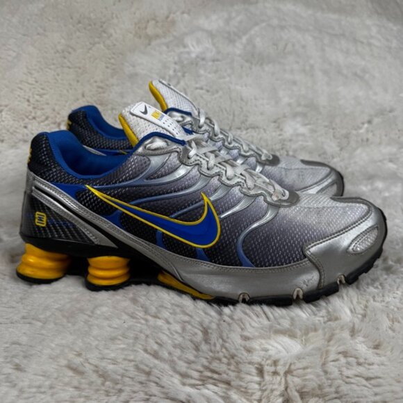 Nike Shox Turbo Men's Running Shoes Size 12 US 318161-146 Blue Silver Yellow - Picture 1 of 11